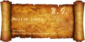 Mellik Itala névjegykártya